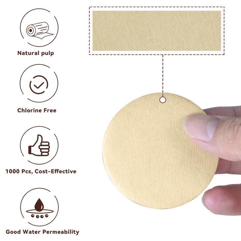 brikinte 1000 Pcs Coffee Paper Filter for Espresso Coffee Maker, 58mm Unbleached Espresso Filter Puck Screen Portafilter Paper - Image 5