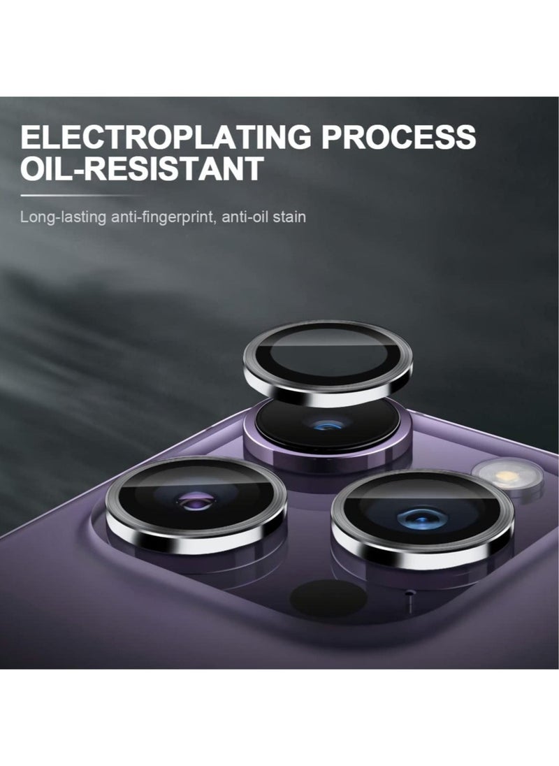 Raxoom Camera Lens Protector for iPhone 14 Pro/14 Pro Max, Anti-Scratch HD Tempered Glass Metal Ring Camera Screen Protector, Easy Installation Lens Protective Cover Film for iPhone14 Pro/14 Pro Max - Image 4