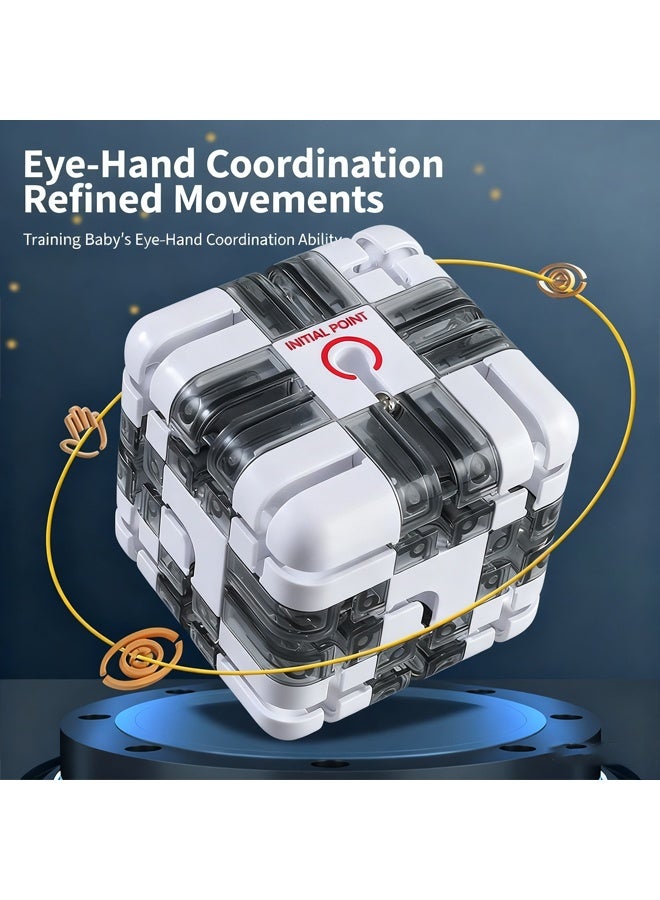 زيمي [مكعب المتاهة ثلاثي الأبعاد] مكعب متاهة سحري ثلاثي الأبعاد | مكعب متاهة أحجية لعبة تعليمية للأطفال والكبار، لعبة تعليمية للأطفال، هدايا حفلات أعياد الميلاد مناسبة للأعمار من 3 سنوات فما فوق - Image 4