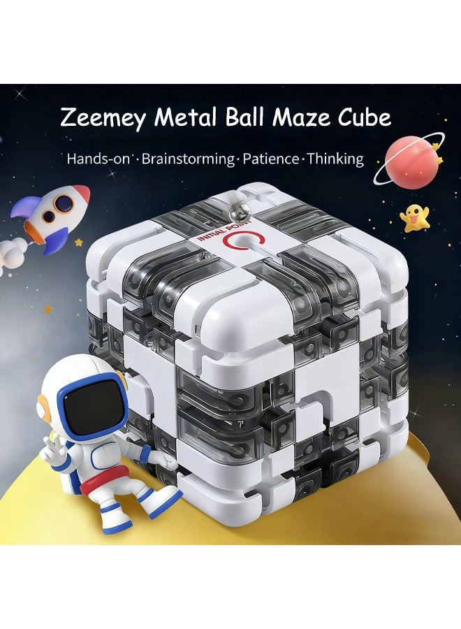 زيمي [مكعب المتاهة ثلاثي الأبعاد] مكعب متاهة سحري ثلاثي الأبعاد | مكعب متاهة أحجية لعبة تعليمية للأطفال والكبار، لعبة تعليمية للأطفال، هدايا حفلات أعياد الميلاد مناسبة للأعمار من 3 سنوات فما فوق - Image 1