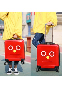 Generic Kids Travel Suitcase Trolley, 20" Carry-on Luggage with Emoji Sticker & Spinner Wheels, Water-resistant PC Kids Luggage Bag for Boys and Girls  - Image 2