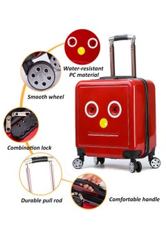 Generic Kids Travel Suitcase Trolley, 20" Carry-on Luggage with Emoji Sticker & Spinner Wheels, Water-resistant PC Kids Luggage Bag for Boys and Girls  - Image 3