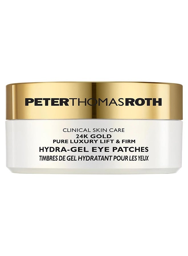 بيتر توماس روث رقع العين الهيدروجيل الفاخرة 24K ذهب نقي لرفع وتدعيم، رقع تحت العين لمكافحة الشيخوخة، تساعد على رفع وتحسين مظهر منطقة العين، 60 رقعة + ملعقة - Image 1