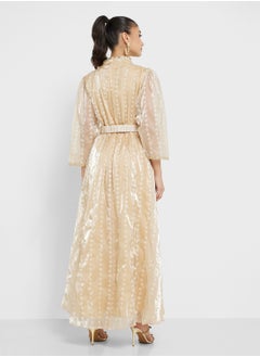 hayas closet Belted V-Neck Moroccan Dress  - Image 2
