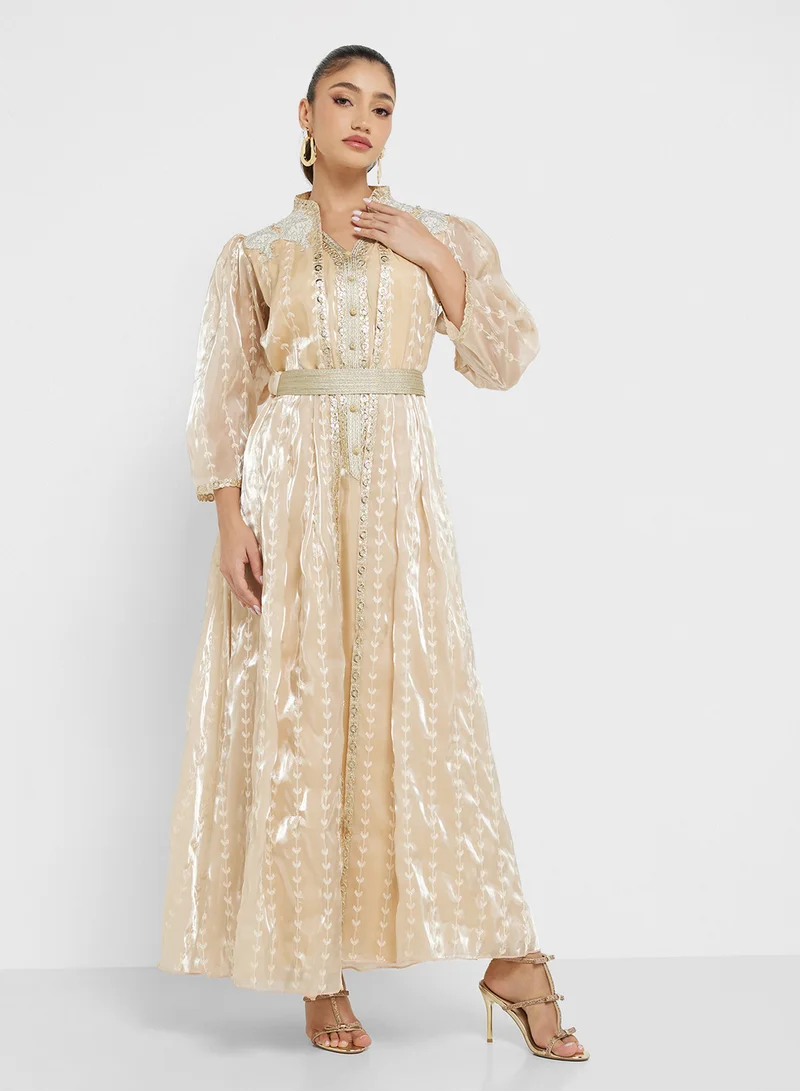 hayas closet Embroidered Maxi Dress