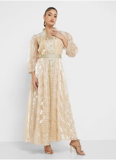 hayas closet Belted V-Neck Moroccan Dress  - Image 4