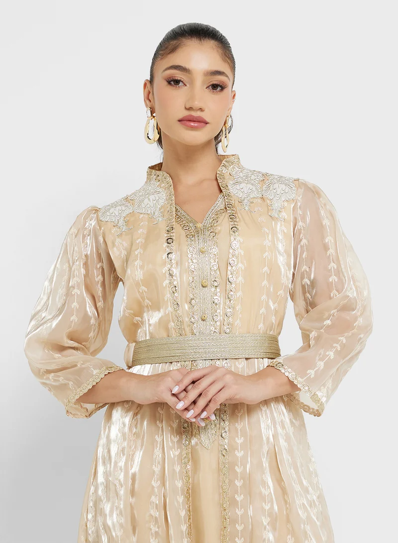 hayas closet Embroidered Maxi Dress