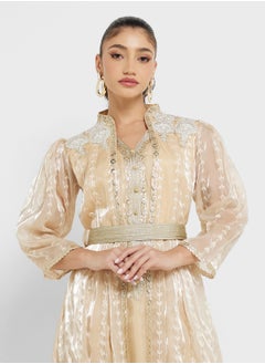 hayas closet Belted V-Neck Moroccan Dress  - Image 3