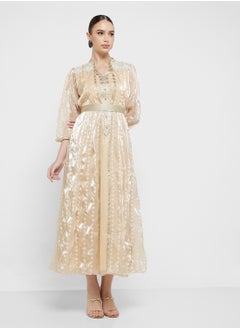 hayas closet Belted V-Neck Moroccan Dress  - Image 4