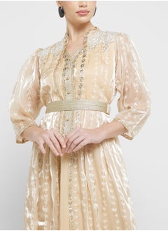 hayas closet Belted V-Neck Moroccan Dress  - Image 3
