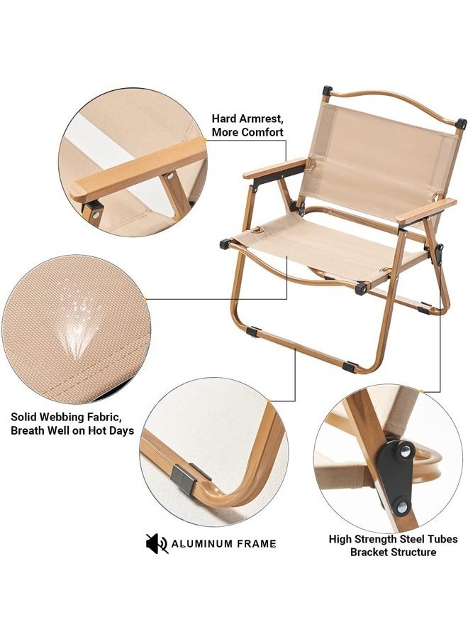 Cady One Two-piece folding chair for camping and trips, beige color  - Image 4