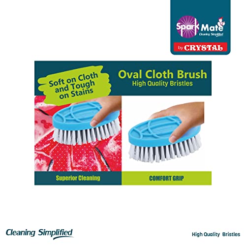 Sparkmate by Crystal Plastic Premium Oval Cloth Brush, Blue - Image 2