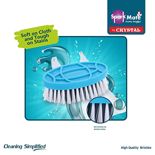 Sparkmate by Crystal Plastic Premium Oval Cloth Brush, Blue - Image 3