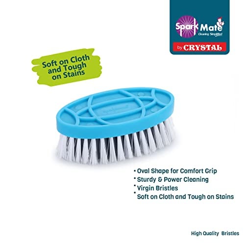 Sparkmate by Crystal Plastic Premium Oval Cloth Brush, Blue - Image 4