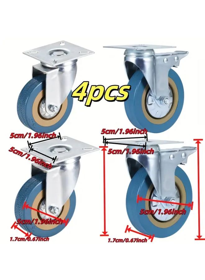 Heavy Duty 2 Inch Swivel Casters 360 Rotation 440lbs Capacity 4pcs With Brake - Image 5