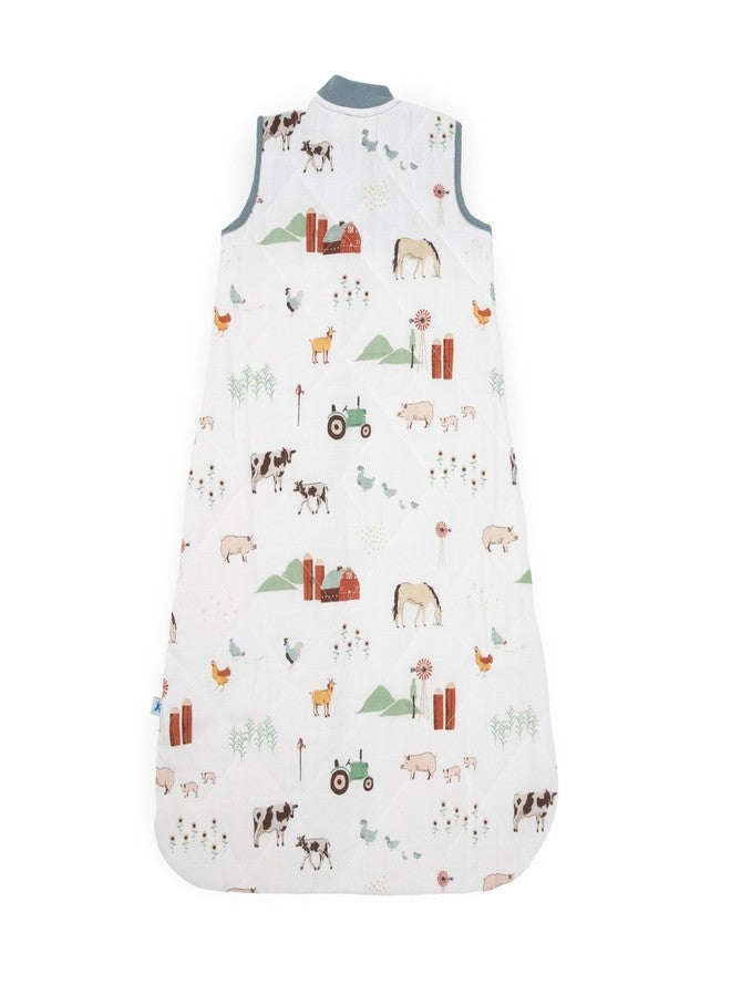 Little Unicorn 18-24 Month Quilted Sleep Sack 2.6 TOG | Soft & Breathable Muslin Cotton for safer sleep | 2 way zipper (Farmyard) - Image 3