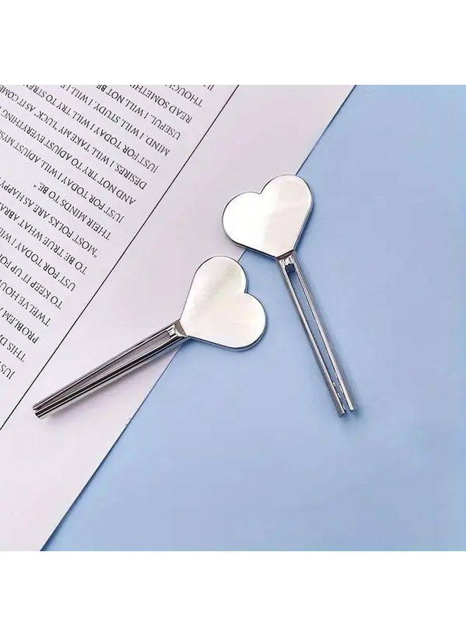 Manual Toothpaste Squeezer Stainless Steel Hand Roller 1pc Heart Shaped Tube Dispenser - Image 4