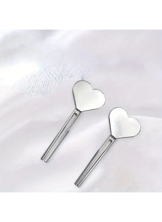 Manual Toothpaste Squeezer Stainless Steel Hand Roller 1pc Heart Shaped Tube Dispenser - Image 1