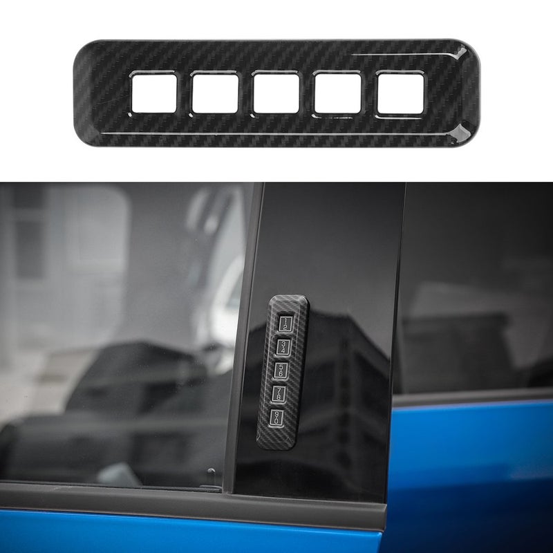 Voodonala for Ford F150 20152020 Carbon Fiber Black Door Lock Password Button Pillar Post Keypad Trim for Ford F150 20152020ABS1PC