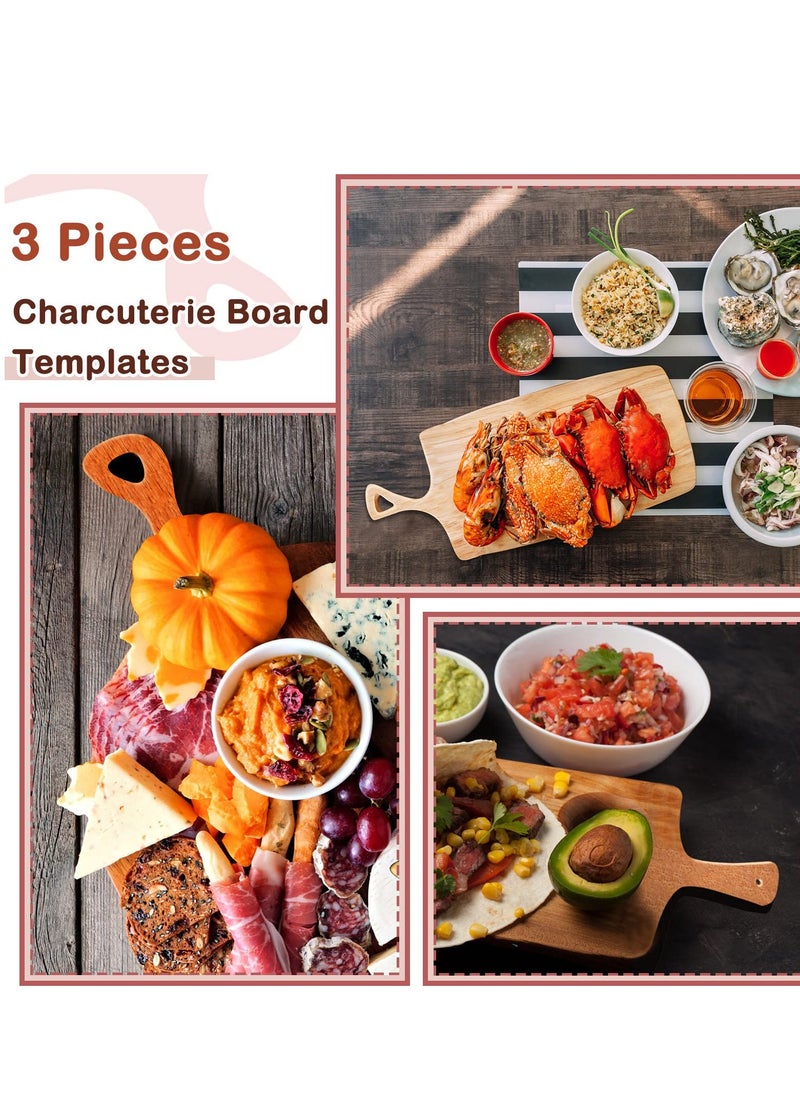 SYOSI - Router Templates for Woodworking, 3PCS Charcuterie Template Acrylic Handle Cutting Board Router Template, Angled Curvy Tracing Stencils Guide Tools for Kitchen - Image 1
