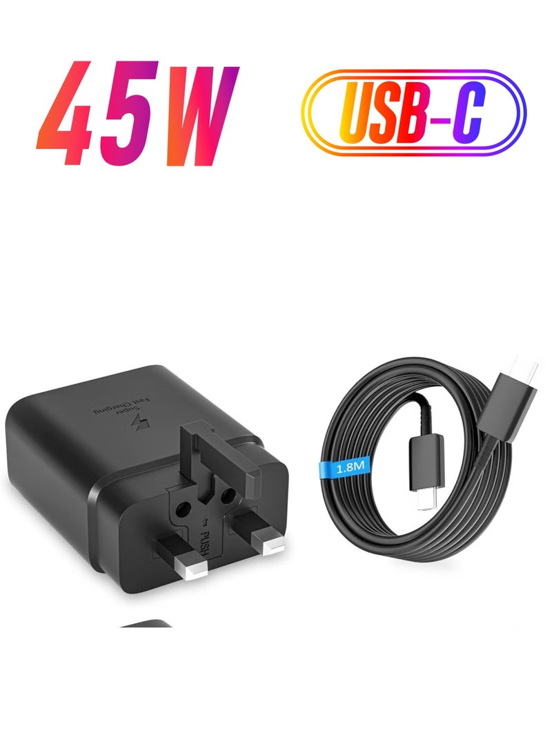 JAJEEK 45W Super Fast Charger Compatible with Samsung, PD3.0 USB-C Charger Compatible with Samsung Galaxy S23 Ultra S23+ S23 S22 Ultra S21+ A53 5G A54 Z Fold/Flip 4 Tab S8 Ultra, with 1M Type C Cable - Image 1