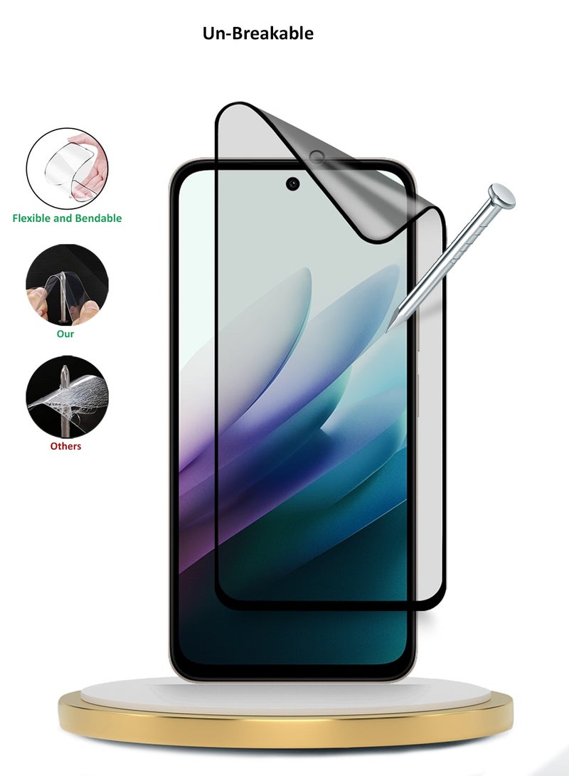 Wtech Xiaomi Redmi 15 4G/5G 2025 Premium Nano Ceramic Full Glue Full Cover Matte Flexible Screen Protector (MSCNMN) - Clear/Black - Image 3