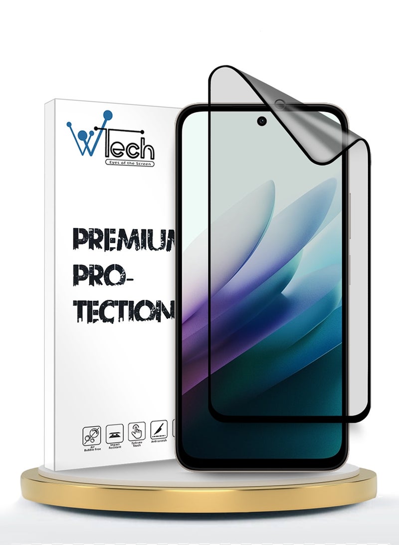 Wtech Xiaomi Redmi 15 4G/5G 2025 Premium Nano Ceramic Full Glue Full Cover Matte Flexible Screen Protector (MSCNMN) - Clear/Black - Image 1