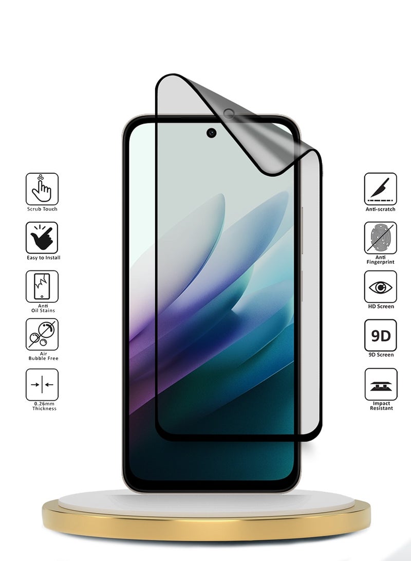 Wtech Xiaomi Redmi 15 4G/5G 2025 Premium Nano Ceramic Full Glue Full Cover Matte Flexible Screen Protector (MSCNMN) - Clear/Black - Image 2