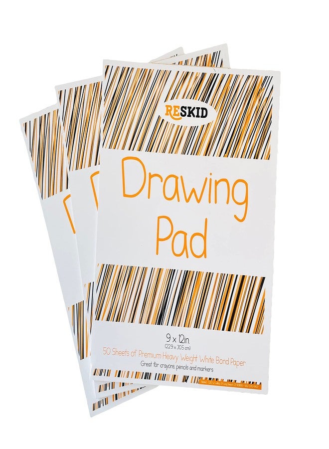 Reskid Drawing Paper Pad (9 x 12 inches) - 50 Sheets, 3-Pack Coloring Art Pads for Drawing, Sketch Book (9x12 (3PACK)) - Image 1