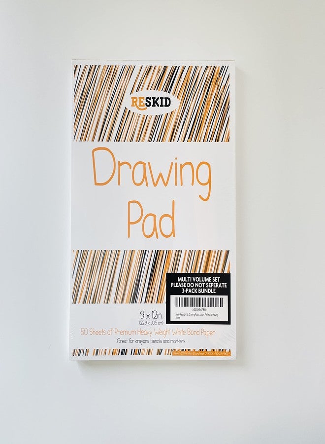 Reskid Drawing Paper Pad (9 x 12 inches) - 50 Sheets, 3-Pack Coloring Art Pads for Drawing, Sketch Book (9x12 (3PACK)) - Image 2