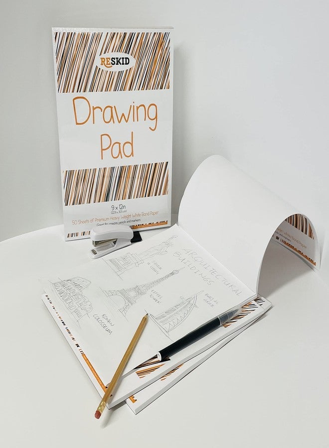Reskid Drawing Paper Pad (9 x 12 inches) - 50 Sheets, 3-Pack Coloring Art Pads for Drawing, Sketch Book (9x12 (3PACK)) - Image 3