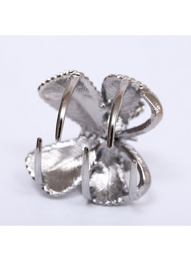 Ruihfas - 3Pcs Retro Crystal Rhinestone Butterfly Bangs Clip Bow Hair Claw Gripper For Girls Women 0.78×1.38 Inch - Image 1