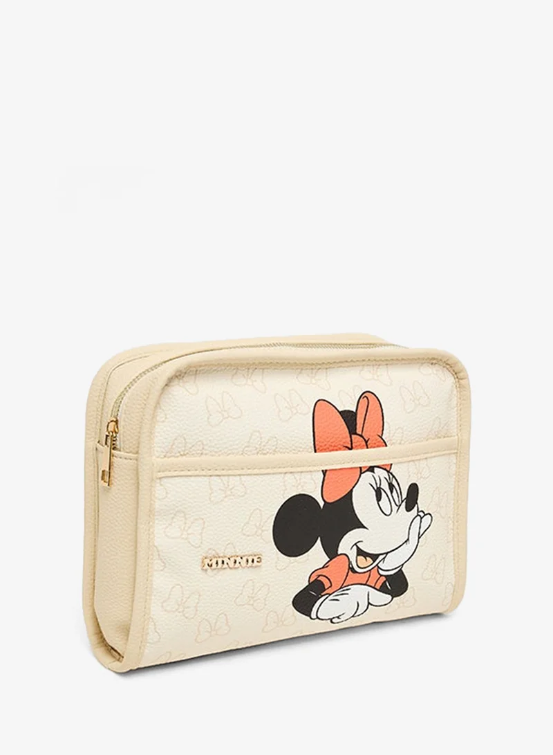 R&b Minnie Mouse Print Travel Pouch