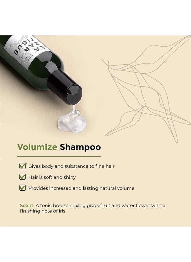 Lazartigue - Volumize Shampoo, Enriched with Rice Proteins, Gives Body & Substance to Fine Hair, Leaves Soft & Shiny, Increased Lasting Natural Volume, Vegan, 8.4 Oz - Image 1