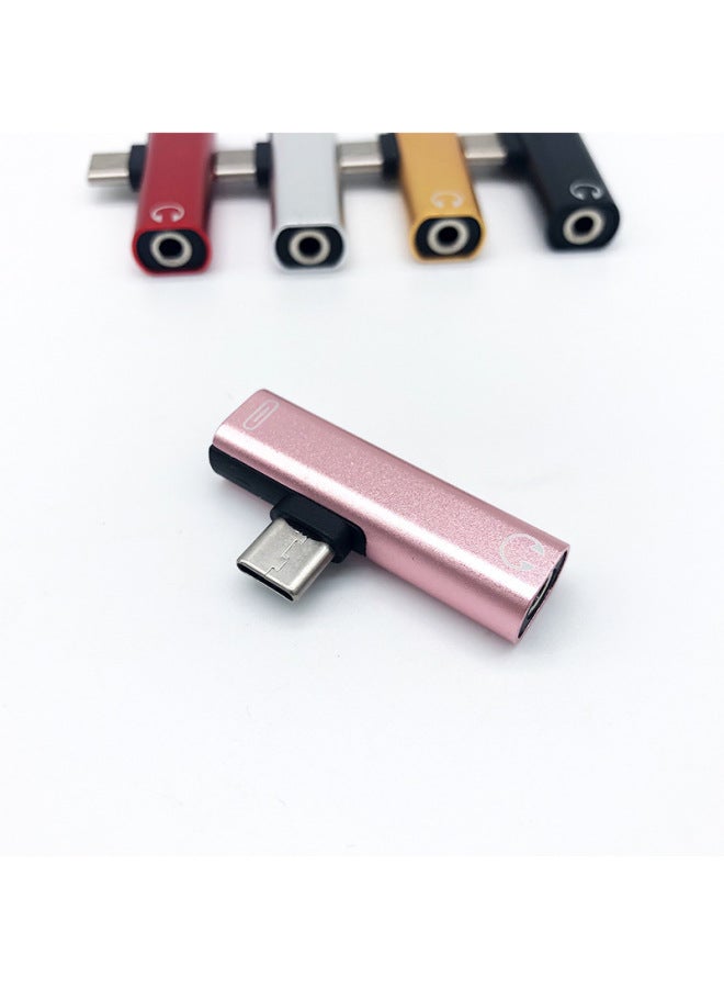 For huawei T-type Adapter TYPE-C To3.5 For Xiaomi Nut Hammer And Other Type-C Interface Mobile Phones-Interface Form:Analog Chip Red 3.5 To Type-c
