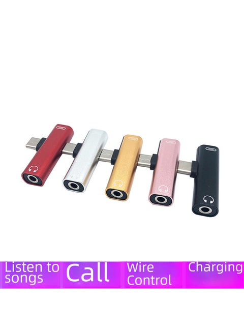 For huawei T-type Adapter TYPE-C To3.5 For Xiaomi Nut Hammer And Other Type-C Interface Mobile Phones-Interface Form:Analog Chip Red 3.5 To Type-c