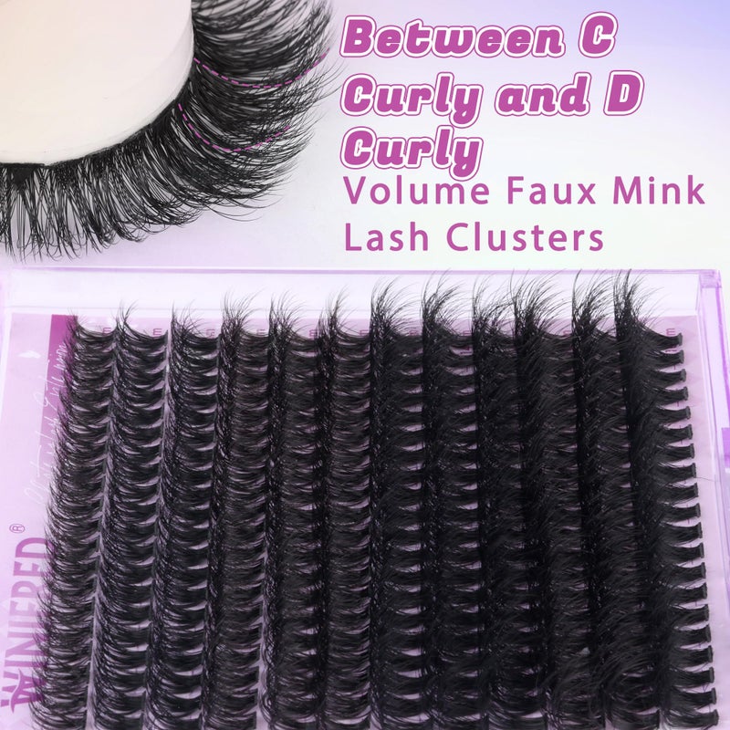 Winifred Lash Extension Kit Lash Clusters Thick Individual Lashes 10-16mm Eyelashes Extension Kit 50D Wispy Mink Lash Kit Cluster Lashes with Lash Bond and Seal by Winifred - Image 3