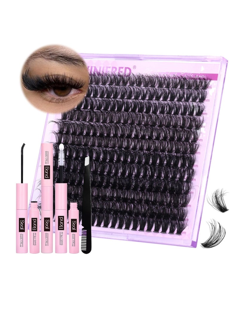 Winifred - Fluffy Lash Extension Kit Lash Clusters Thick Individual Lashes 10-16mm Eyelashes Extension Kit 50D Wispy Mink Lash Kit Cluster Lashes with Lash Bond and Seal by Winifred - Image 1