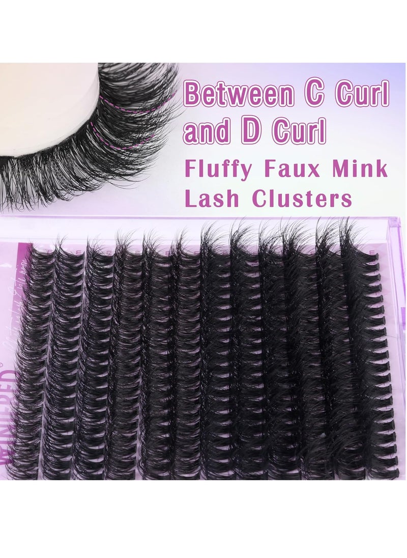 Winifred - Fluffy Lash Extension Kit Lash Clusters Thick Individual Lashes 10-16mm Eyelashes Extension Kit 50D Wispy Mink Lash Kit Cluster Lashes with Lash Bond and Seal by Winifred - Image 1