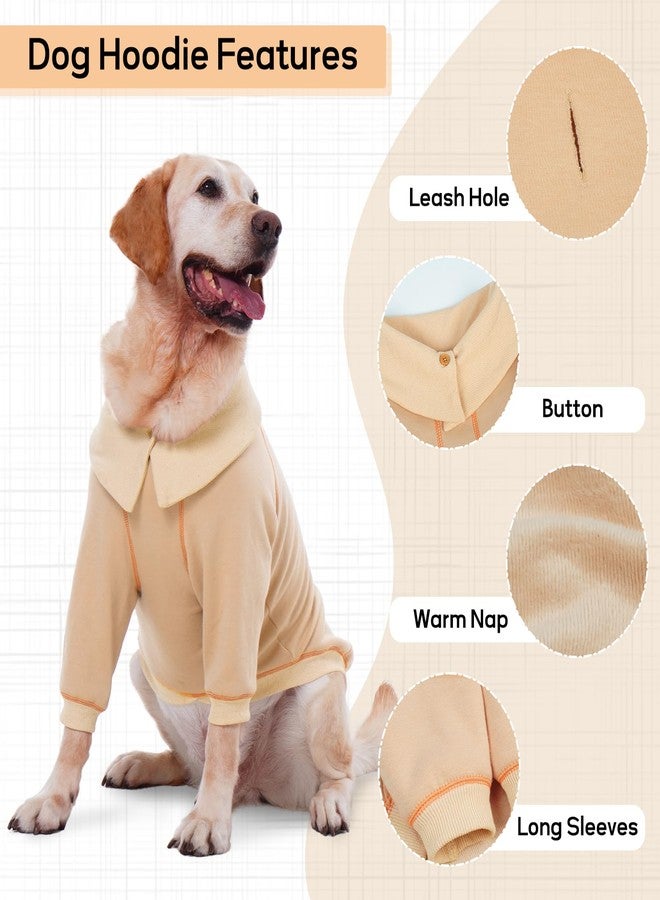 ROZKITCH Dog Hoodie with Leash Hole,Lightweight Dog Sweaters for Medium Large Dogs Soft Brushed Fleece Clothes Hoodie Sweatshirt for Bulldog LightKhaki XL - Image 3