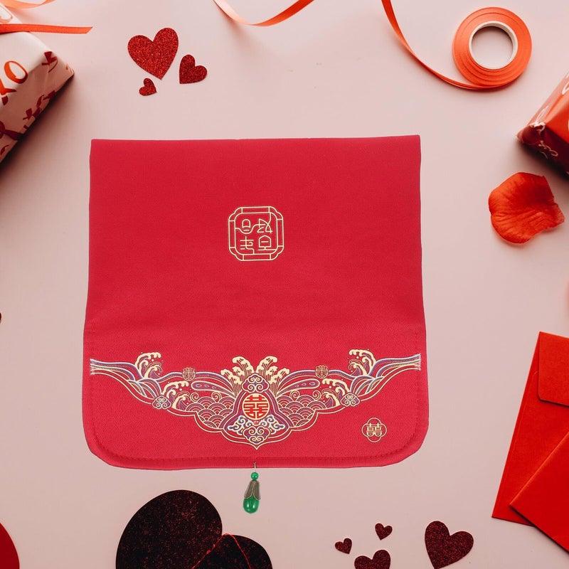 Red Fabric Chinese Wedding Money Packet for Engagement Traditional Red Envelope - Image 5