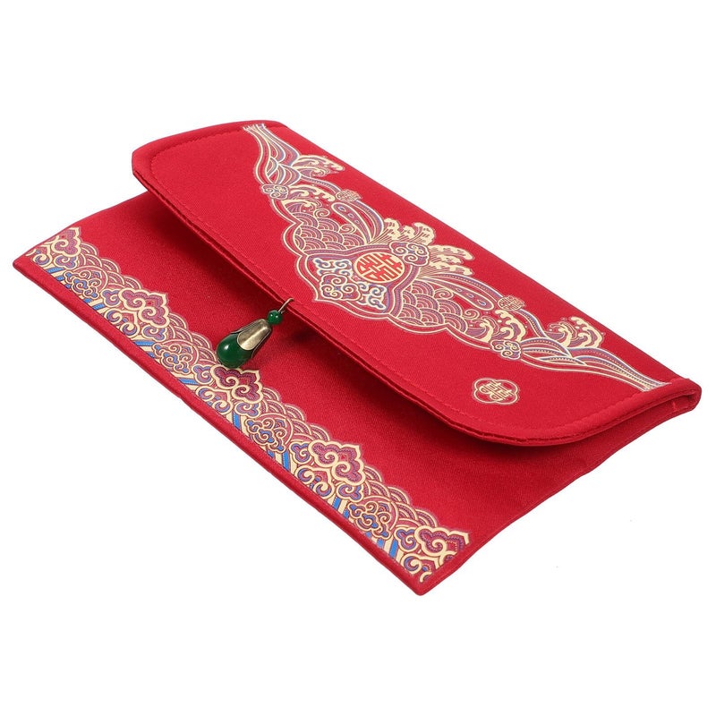 Red Fabric Chinese Wedding Money Packet for Engagement Traditional Red Envelope - Image 2
