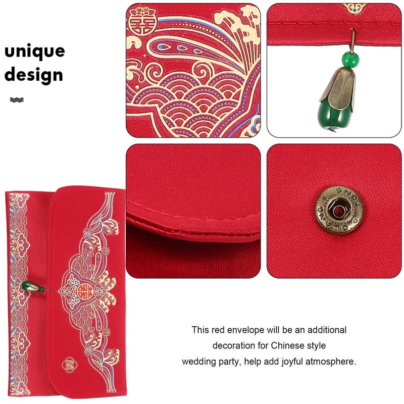 Red Fabric Chinese Wedding Money Packet for Engagement Traditional Red Envelope - Image 4