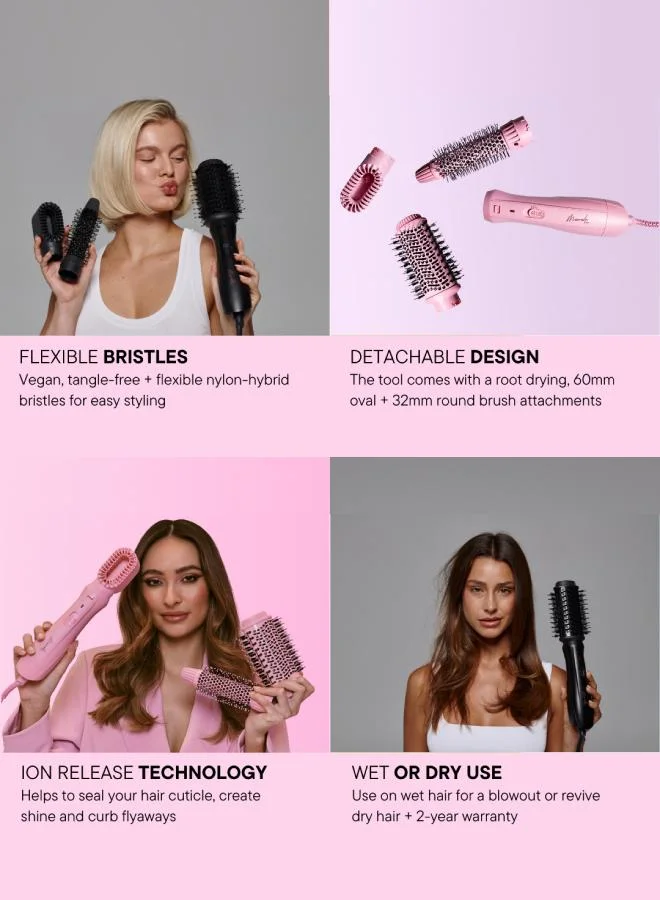 Mermade Hair Interchangeable Blow Dry Brush - Pink