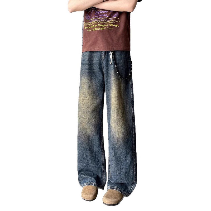 Unisex Classic Denim Jeans Loose Fit Daily Outdoor Wear - Image 4