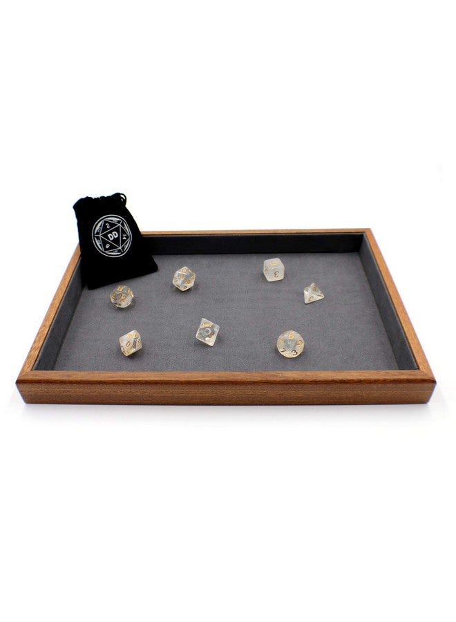 Dahan Dice Premium Wood Dnd Dice Tray With Matching Crystal Dice Set  - Image 4