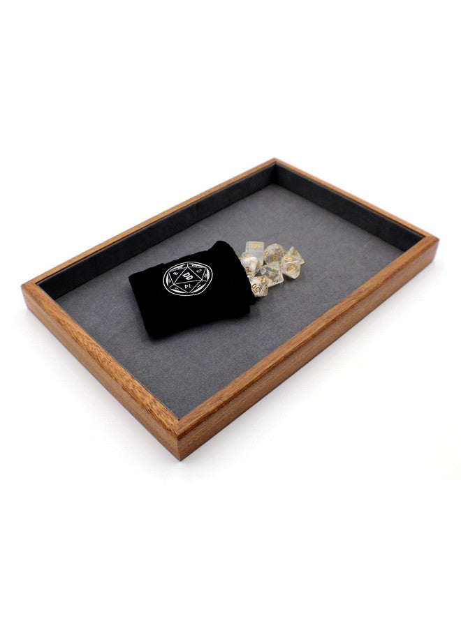Dahan Dice Premium Wood Dnd Dice Tray With Matching Crystal Dice Set  - Image 3