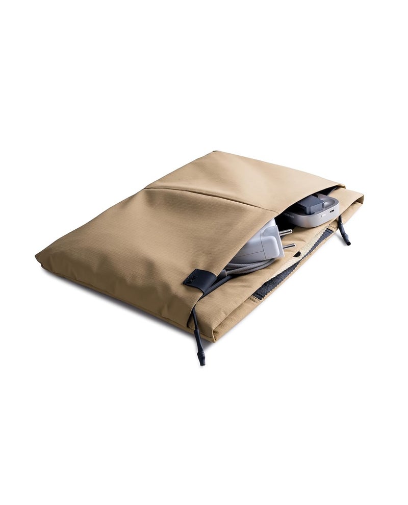 Daily Objects Medium Portable Pivot Laptop Sleeve |Recycled Nylon| Durable|Lightweight|Water Repellent|Padded Zipper|Fits Laptop/MacBook Air/Pro-upto 14"|For Men and Women|Office and Daily use (Beige) - Image 5