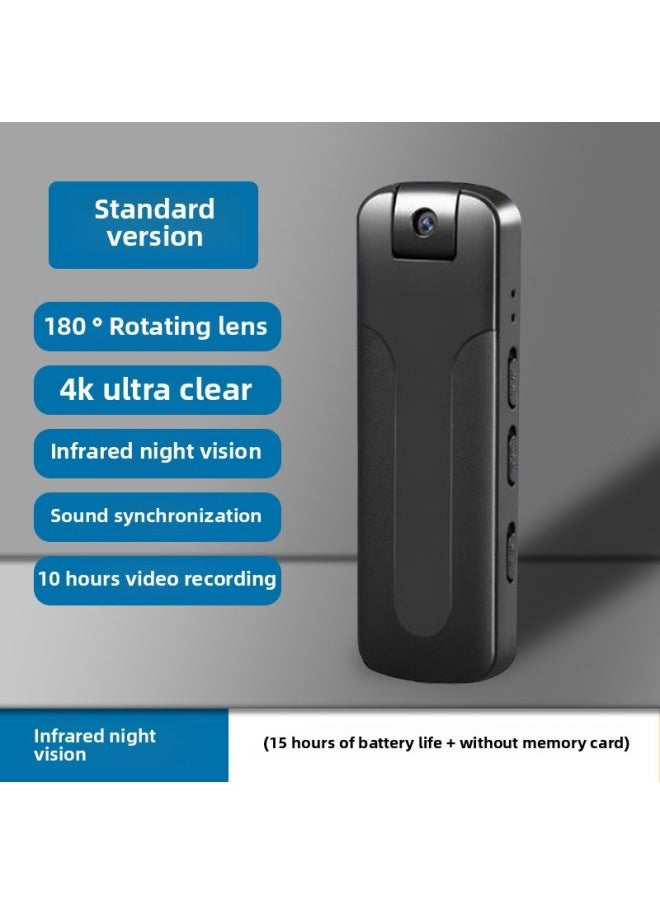 Generic Law Enforcement Recorder Back Clip Recording Pen With Camera Video Recording All-in-one Movement With Camera Body Artifact-Body Color:[4k Ultra-clear Night Vision] 15 Hours Of Battery Life + Without Card  - Image 1