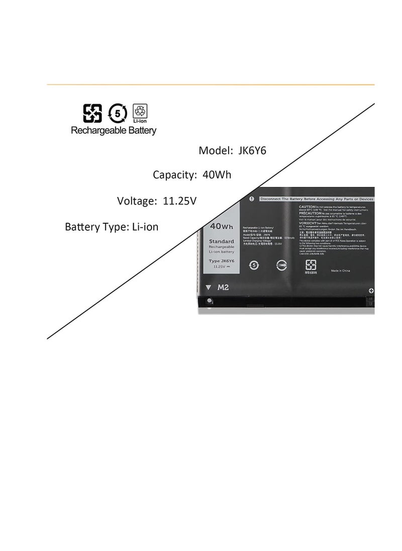 11.25V 40Wh/3Cell Laptop battery compatible for Dell JK6Y6 C5KG6 CF5RH H5CKD Latitude 3410 3510 Series